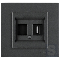 Розетка USB Type-A 5V-2.4A Arvia Electric KAREN Димчастий (20 04 2000 251)